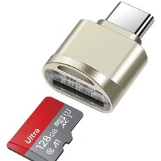 TF 카드 리더기 USB-C to TF 카드 리더기 PC 노트북 맥북 에어 프로 갤럭시 화웨이 태블릿용 C타입 OTG 메모리 카드 리더기 어댑터, 1개, 은빛, 단일 제품