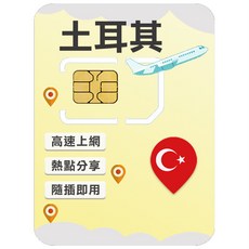 土耳其 Turk Telekom Vodafone 雙電信高速上網卡, 1個, 10天, 10GB高速上網