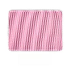 防漏貓砂墊 超大雙層EVA寵物貓砂過濾墊 過濾貓砂 可水洗落砂墊 貓抓墊 貓咪睡墊 磨爪墊, 粉色, 1個