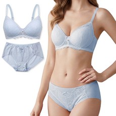 비너스 자스민 레이스 노와이어 브라 팬티 여성 속옷 브래지어 노라인 햄팬티 2종 세트