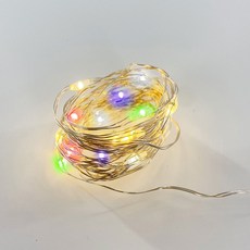 굿아이템 2M LED 와이어 줄조명 크리스마스 무드등 (건전지포함), 무지개색 10개입, 1개