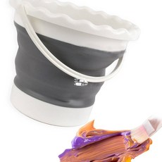 실리콘 붓꽂이 수채화 물감통 수채물통 미술그림물통 자바라물통