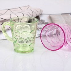 물방울 손잡이컵(소) 물잔 술컵 음료수컵 물컵, 1개, 그린