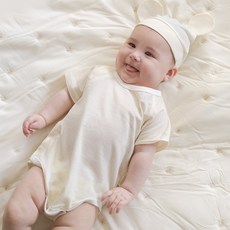 메르베 봄 여름 신생아 유아 컴포트 코튼 메쉬 반팔 바디수트