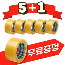 금성 K&T 박스테이프 중포장 40M 5개 + 1개, 투명