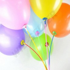 컬러 풍선 컵스틱세트 꽂이 마개 고리 손잡이 스틱 행사용풍선스틱 어린이집풍선손잡이, 01 화이트