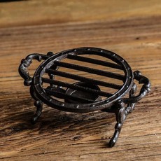 주물 빈티지 티팟 철주전자 가정용 무쇠주전자, 1개, 1L, 라운드 싱글 캔들 스토브 5639