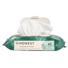 민감한 피부를 위한 정직한 회사 저자극성 플러시블 물티슈 금빛 날개 42 카운트, White, 1_42 Count (Pack of