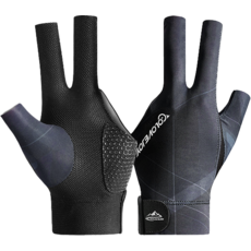 GLOVEJOY專業高彈撞球手套，透氣網布，防滑矽膠，半指設計，舒適耐用, 科技線條 黑藍, 1個