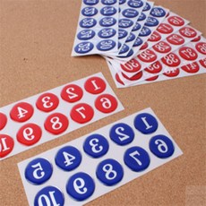 HappyJanuary 동그라미 에폭시 번호판 1-50 테이블번호, 빨강