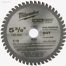 밀워키 금속용 원형톱날 135mm 50T 48 4075KR 스테인리스절단 금속절단, 상세페이지 기재