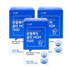관절 및 연골 건강 유지 고순도 1500 MSM 영양제 불편함 감소 기능성 인증 약사 의사 추천, 3세트, 60회분