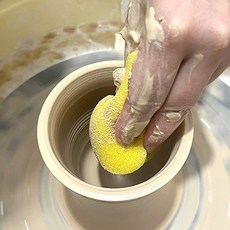 회전판 물레 도예용 스펀지 표면 정리용 성현 스폰지 노란 10p