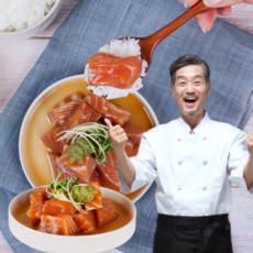 먹사부 쫄깃 담백 생 간장 연어장 반찬, 300g, 1개