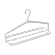 伸縮加長衣架 伸縮衣架 防風衣架 魔術衣架 加長型曬棉被用 可伸縮旋轉衣架, 02.白色-寬版-伸縮衣架, 1個