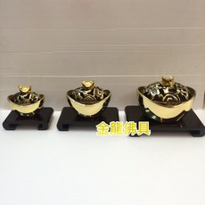 金龍佛具 元寶爐 淨爐 元寶淨爐 含貼座 可放淨粉 檀香 爐座 神明爐, 1個, 小
