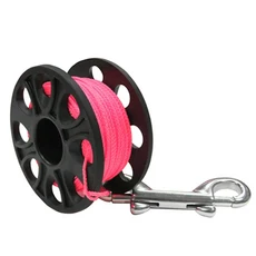 Y49A-스쿠버 다이빙 POM 플라스틱 스풀 핑거 릴 스테인리스 더블 엔드 훅 SMB 장비 동굴, 파란 바퀴