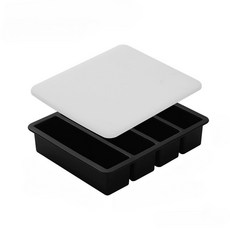 그리드 실리콘 아이스 큐브 스퀘어 BARWA 도구 와인 내구성 트레이 스트립 금형 무독성 위스키, Bla with Lid