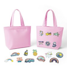 패션 토트백 꾸미기용 패치 세트 핑크가방, 스마일(S)