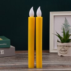 하비토 LED 건전지 촛불 행사 집회 전자초 양초 2개입, 옐로우 2개