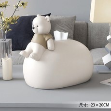 棕櫚樹衛生紙盒 輕奢網紅熊面紙盒 家用餐桌客廳桌面紙巾收納盒 穩固實用家居飾品, 元氣熊紙巾盒, 1個