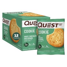 QUEST NUTRITION 柔軟Q彈蛋白質餅乾 白巧克力夏威夷果 12入, 1個, 696g