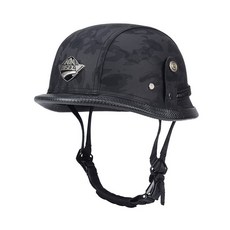 경량 레트로 하프 오토바이 헬멧 여름용 3C 인증 오픈페이스 바이크 스쿠터용 스타일 안전한 착용감, 블랙 미채