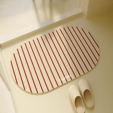 파인다즈 모던 스트라이프 빨아쓰는 규조토 발매트, 베이지