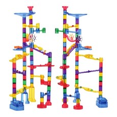 어린이과학 구슬트랙 설계놀이용 레일블럭 108P/ 구슬레이싱 조립완구 남아 미끄럼틀, 1세트