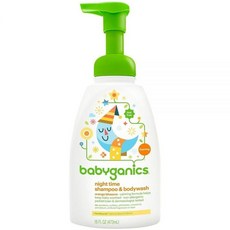 BabyGanics Foamin' Fun Night Time 샴푸 & 바디워시 내추럴 오렌지 블로썸 473.2ml(16액량 온스) 1팩, BabyGanics Foamin' Fun Night T
