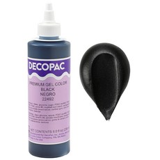 DecoPac 프리미엄 젤 식용 색소 버터크림 또는 휘핑 아이싱과 함께 사용할 수 있는 퐁당&파이핑 고농축 236mL(8온스) - 레몬 옐로우, 블랙
