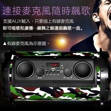 無線藍牙音箱，TF卡播放，免提通話，多模式切換，內置電池, 迷彩, 3113迷彩