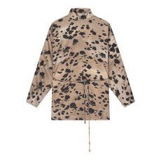 에어론 오셀롯 프린트 하이 넥 탑