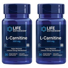 라이프익스텐션 L-카르니틴 500mg 베지캡슐 30정 2개