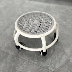 회전 및 무음 원형 롤링 스툴 바퀴가 달린 가정용 게으른 스툴 가정용 가구 1 개, 03 grey, 2) grey