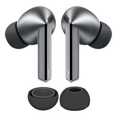 갤럭시 버즈3 프로 이어팁 1쌍 교체용 호환 실리콘 이어캡, 블랙 중(M)