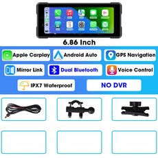 JMCQ 86 오토바이 DVR GPS 네비게이션 무선 Carplay 안드로이드 자동 대시 캠 IP67 방수 듀얼 블루투스 모토 모니터, 86 NO DVR