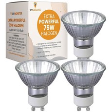 3팩 새로운 GU10 할로겐 히트 스팟 램프 75와트 캔들 워머 교체 전구 I 탑 다운 히팅 왁스 멜터 오목 조명 스포트라이트 고정 장치 주방 욕실 배니티 75W 라이트