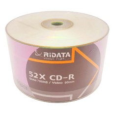 錸德RiDATA CD-R 52X 700MB 空白光碟燒錄片 (50片/250片裝), 1個, 50片裸縮
