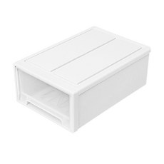 透明抽屜收納箱，日式風格，多尺寸可選，可疊加，防潮防塵, 13L 白色, 1個