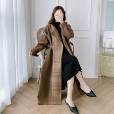 중년 누빔 롱 코트 재킷 니트 50대 아우터 여성 퀼팅점퍼