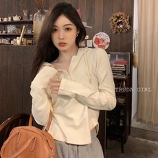 TRUDA GIRL 連帽抽繩長袖T