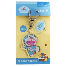Lihwei 哆啦A夢 壓克力造型鑰匙圈, 1個, 甜點, 透明