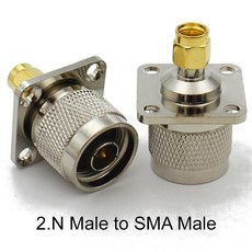 커넥터 N 유형 남성 여성-SMA 4홀 플랜지 L16 N-SMA 남성 여성 4홀 플랜지 섀시 패널 마운트 소켓 새 황동, 4)N-J to SMA-J, 1PCS, 1개