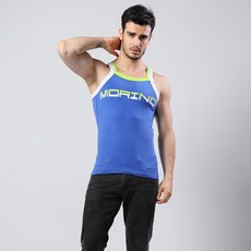 【MORINO】型男運動背心_藍色 MO5109型男 潮男 健身 背心 色彩鮮明，簡約線條，展現年輕氣息 LUCAS聯名