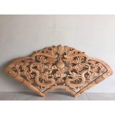 香樟木 雙龍戲珠 龍鳳戲珠 仿古木雕擺件掛件 1.2x0.6米, 如圖所示, 1個