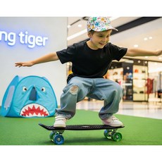 플라잉타이거 코펜하겐 LED 조명 스케이트 보드 크루져보드 블랙 21인치 입문용 야간 초보 어린이, 1개, 혼합(블랙보드)