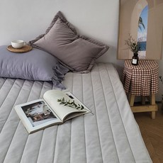 룸마이룸 전기 온수 매트커버 19종 모음 S Q 온열 전기장판 전기매트 라텍스 탄소매트 요커버, 12_심플극세사_그레이