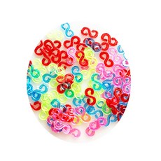 S고리 코바늘 룸밴드 공예 세트 부자재 DIY 메탈비즈 팬턴트, 1개, S고리 컬러100개