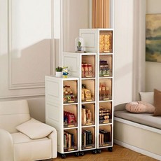 홈앤온 이동식 다용도 틈새 수납장, 화이트, 1개